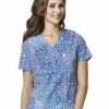 * Wonderwink Women'S Mock Wrap Print Top Hot Selling Scrubs