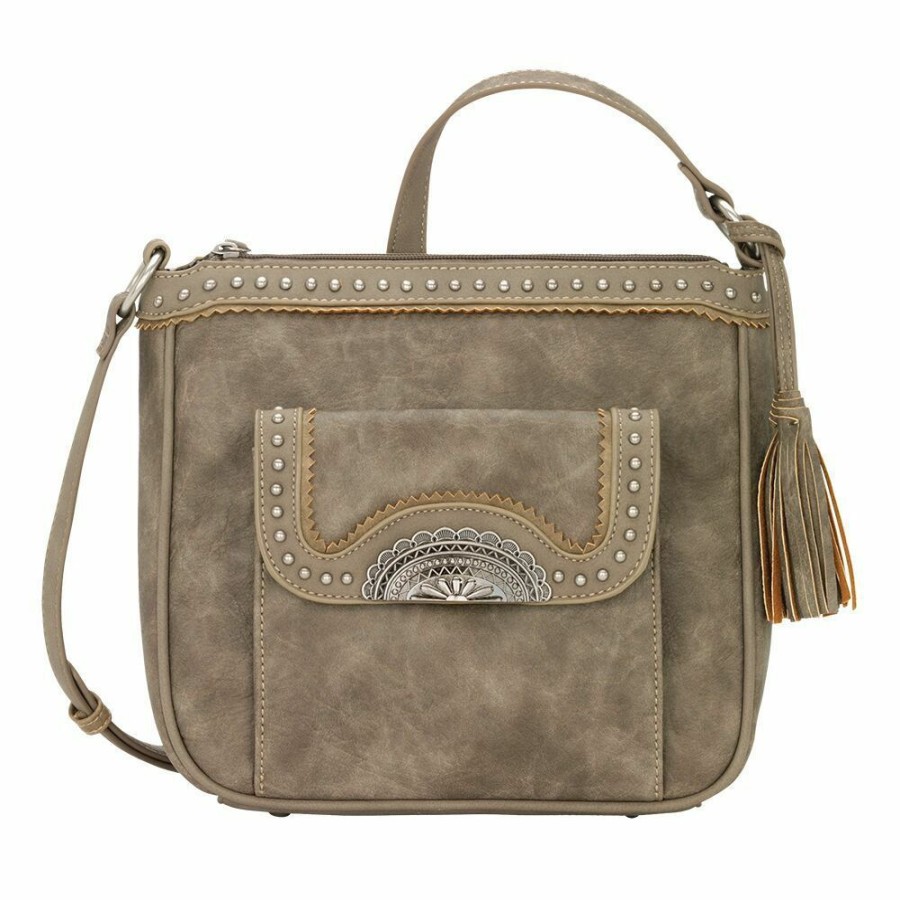 * American West Women'S Crossbody Organizer Bag Gray Online Sales Bags & Purses