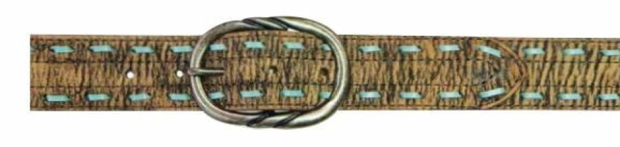 * Gem-Dandy Women'S Leather Belt Turquoise Stitching Quality Guarantee Tan Belts & Buckles