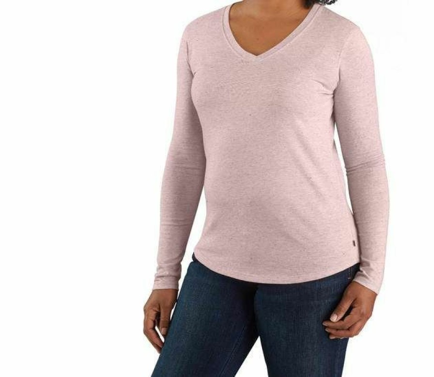 * Carhartt Women'S Relaxed Fit Midweight Long Sleeve V Neck Tee Best Price Shirts