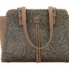 * American West Women'S Bandana Trinity Trail Zip Top Tote Tan Online Store Bags & Purses