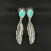 * Blazin Roxx Women'S Single Feather Drop Post Earrings Silver Top Selling Jewelry