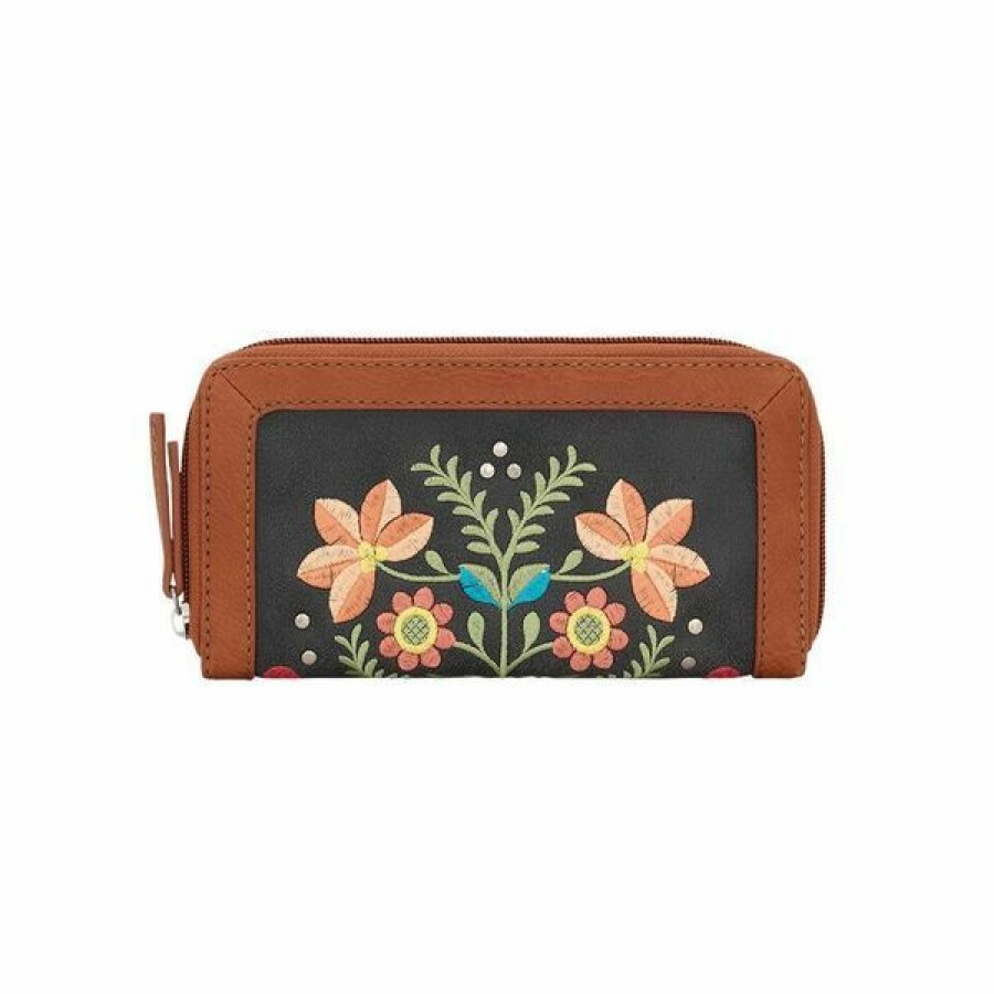 * American West Women'S Zip Around Wallet Brown Hot Selling Wallets