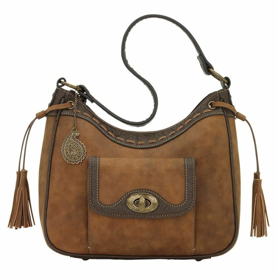 * American West Women'S Zip Top Shoulder Bag Brown Popular Bags & Purses