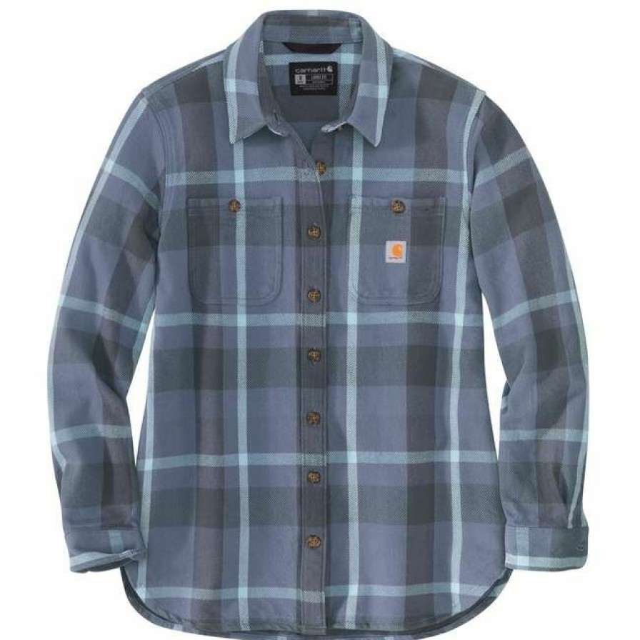 * Carhartt Women'S Loose Fit Heavyweight Twill Long-Sleeve Plaid Shirt Cheap Shirts