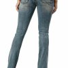 * Grace In La Women'S Floral Blossoms Mid Rise Bootcut Jeans Crazy Deals Medium Blue Pants