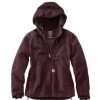 * Carhartt Women'S Full Swing Loose Fit Washed Duck Sherpa Lined Jacket Cheap Deep Wine/Shadow Coats & Jackets