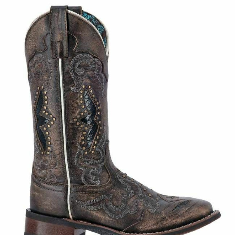 * Dan Post Women'S Spellbound Leather Boot Black/Tan, 6.5 Online Sales Cowboy Boots