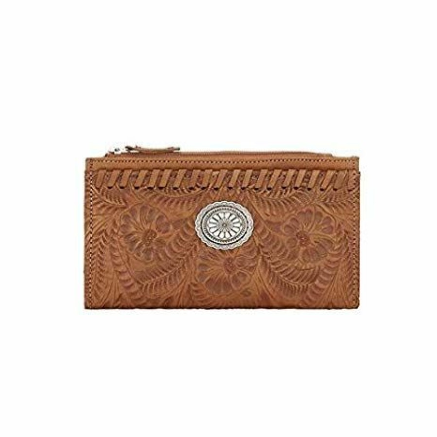 * American West Women'S Folded Wallet Golden Tan Premium Wallets