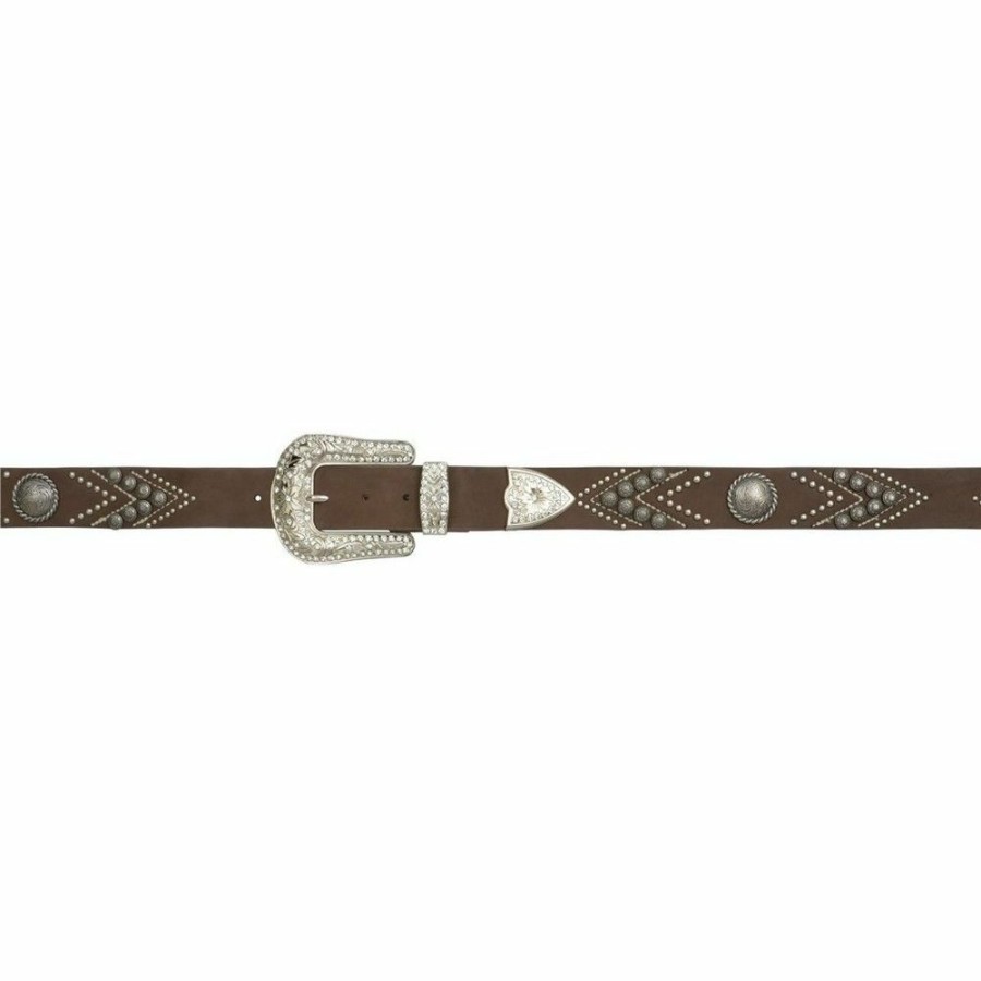 * 3D Belt Company Women'S Conchos Angel Ranch Belt Quality Guarantee Brown Belts & Buckles