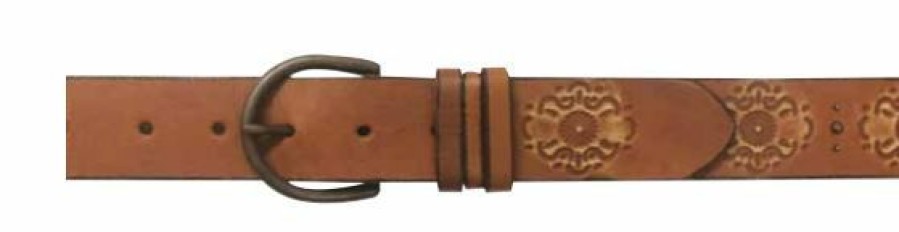 * Gem-Dandy Women'S Leather Belt Embossed Popular Tan Belts & Buckles