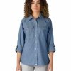 * Dickies Women'S Cotton And Polyester Long Sleeve Chambray Roll-Tab Work Shirt Popular Shirts