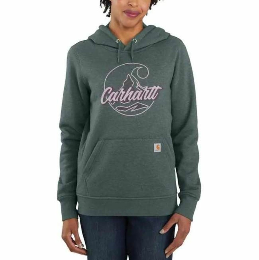 * Carhartt Women'S Relaxed Fit Midweight C Logo Graphic Sweatshirt Best Sellers Hoodies & Sweatshirts