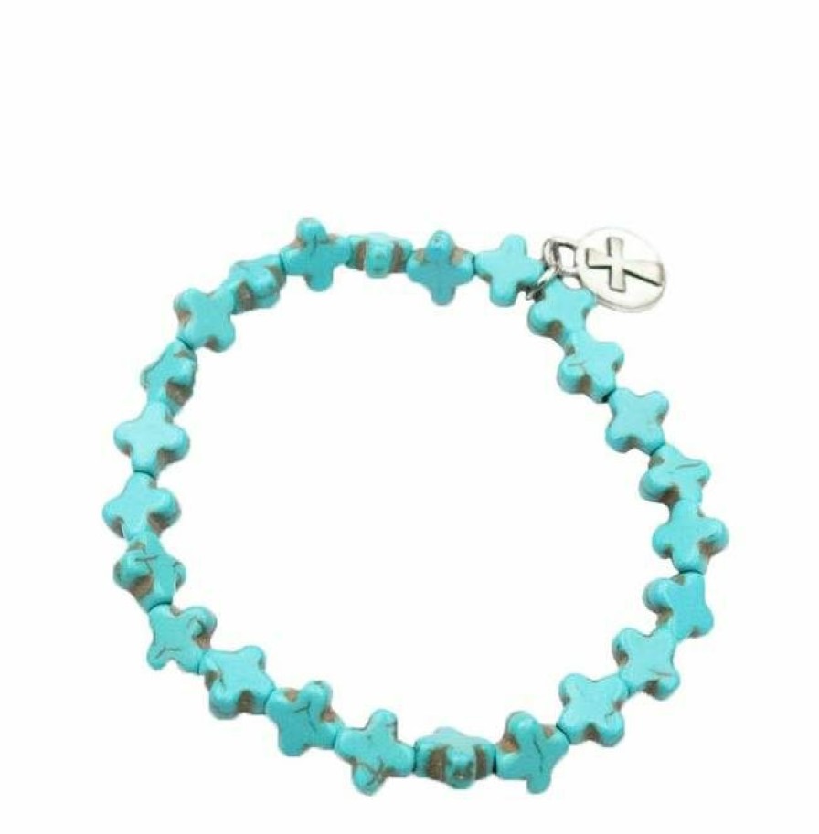 * West 20 Women'S Turquoise Cross Bracelet Nickel|Lead Crazy Deals Jewelry