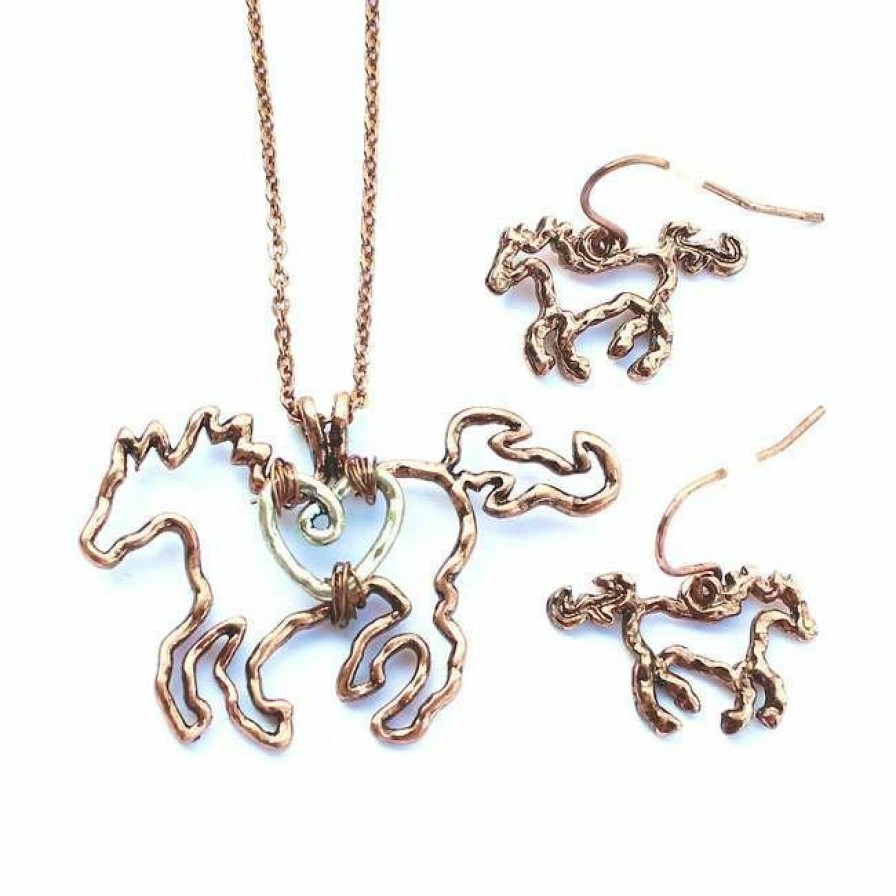 * Wyo-Horse Women'S Wire Horse And Heart Jewelry Set Attractive Jewelry