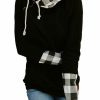 * Ampersand Avenue Women'S Checks Out Black Doublehood ?Sweatshirt New Arrivals Hoodies & Sweatshirts