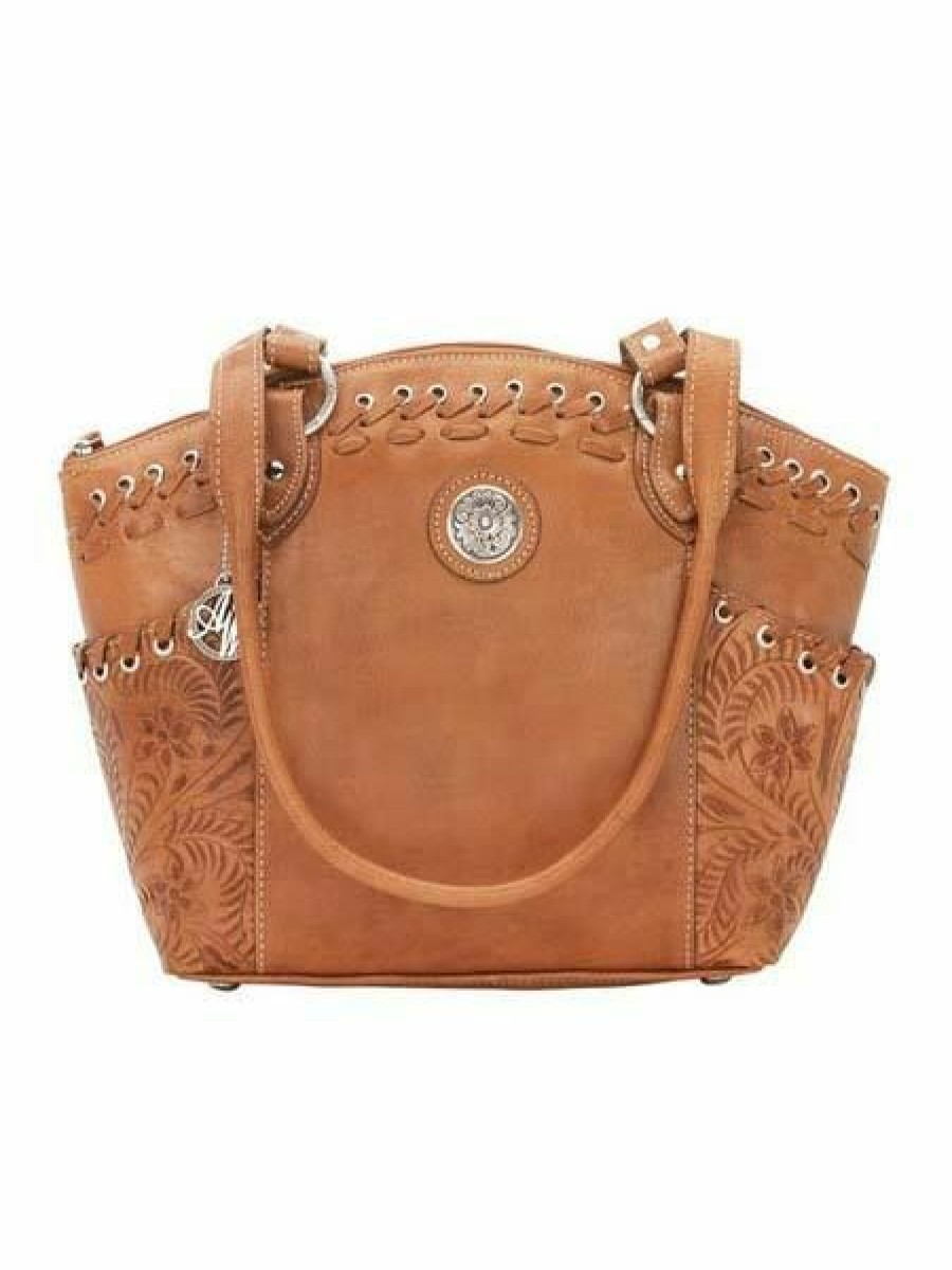 * American West Women'S Harvest Moon Bucket Tote Golden Tan Quality Guarantee Bags & Purses