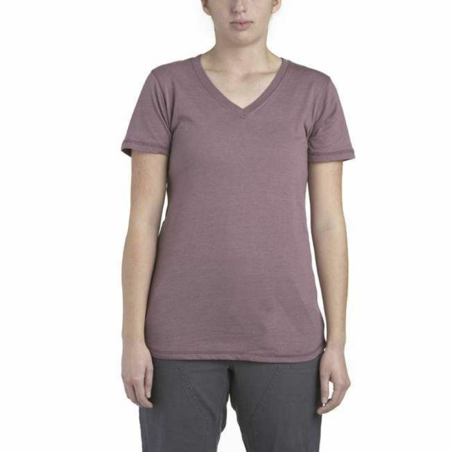 * Berne Women'S V-Neck T-Shirt Online Sales Mauve Shirts