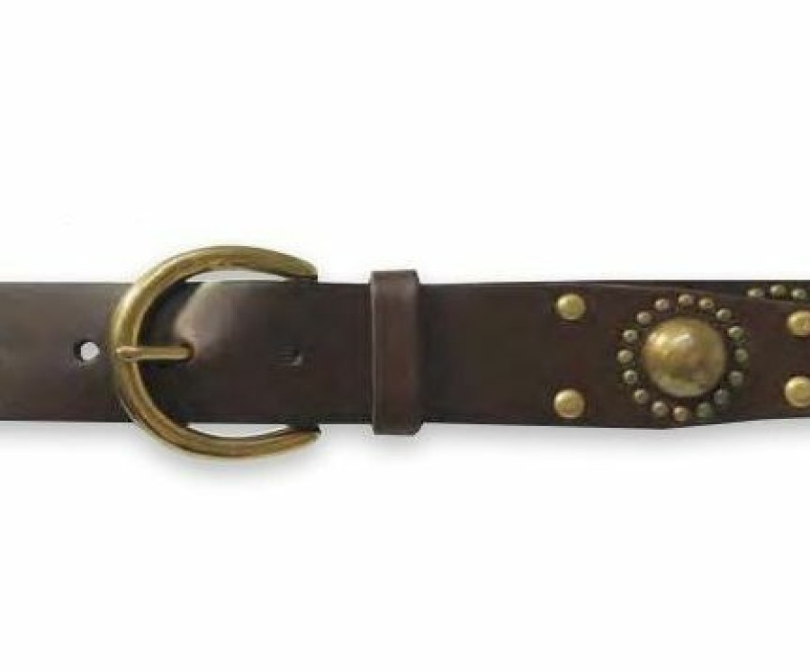 * Gem-Dandy Women'S Multi Dome Studded D-Ring Buckle Brown, Xxl Online Store Belts & Buckles