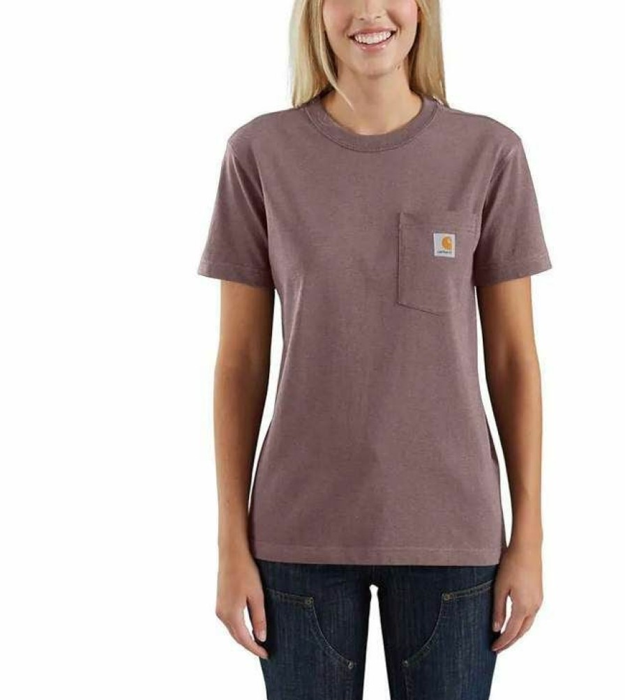 * Carhartt Women'S Loose Fit Heavyweight Short Sleeve One Pocket T-Shirt Popular Shirts