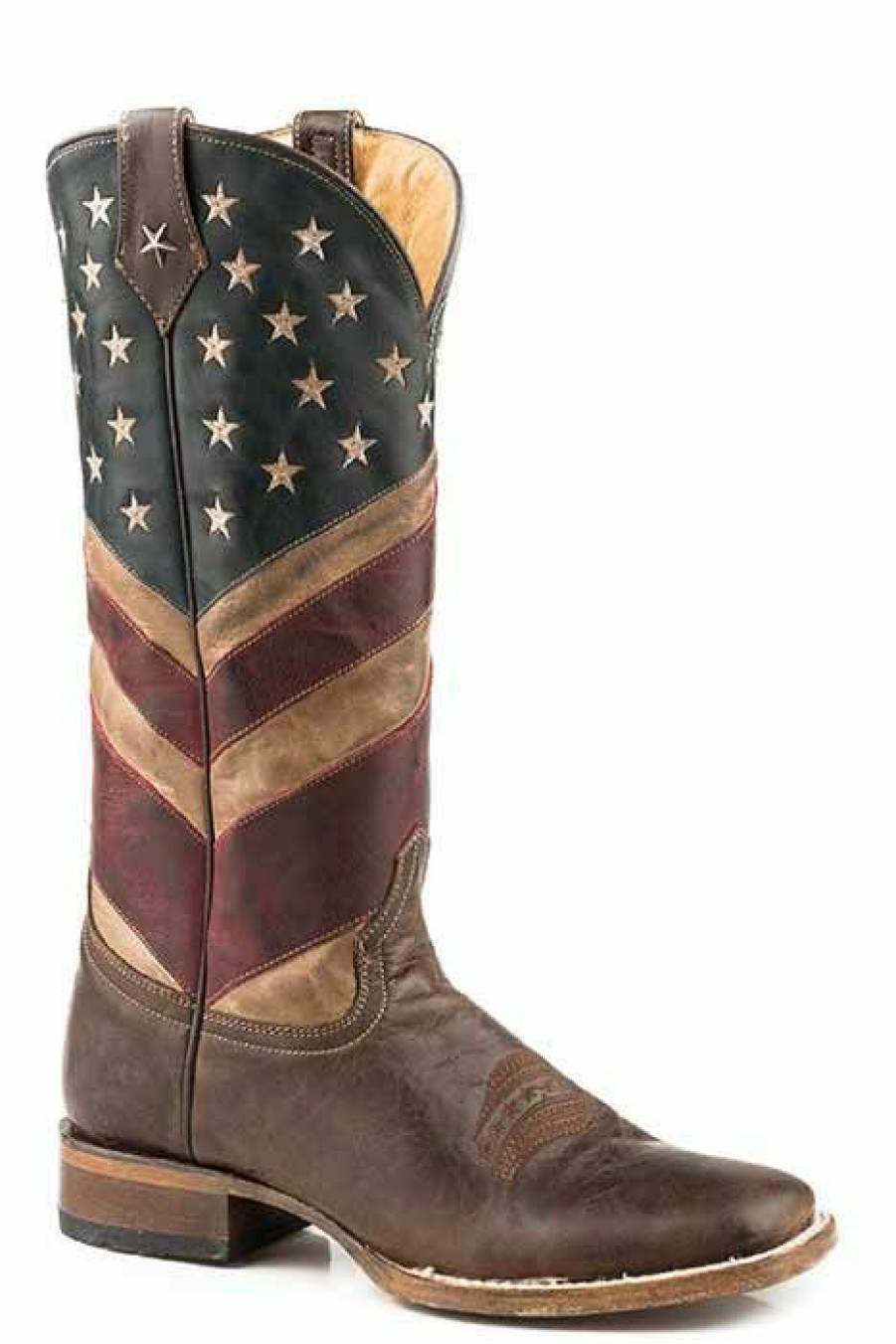 * Roper Women'S Old Glory Quality Guarantee Brown Cowboy Boots