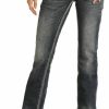 * Rock & Roll Denim Women'S Mid Rise Stretch Bootcut Riding Jeans Online Sales Dark Wash Pants