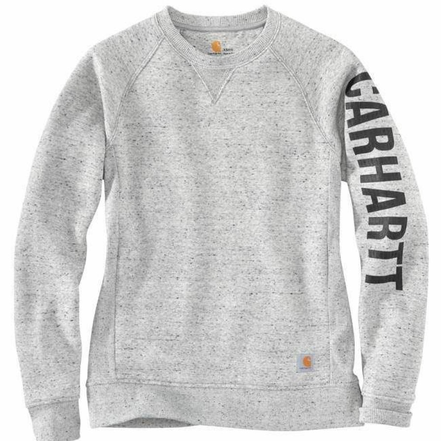 * Carhartt Women'S Relaxed Fit Midweight Crewneck Carhartt Graphic Sleeve Sweatshirt Best Price Hoodies & Sweatshirts