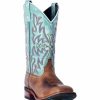 * Laredo Women'S Anita Leather Boot Attractive Brown/Turquoise Cowboy Boots