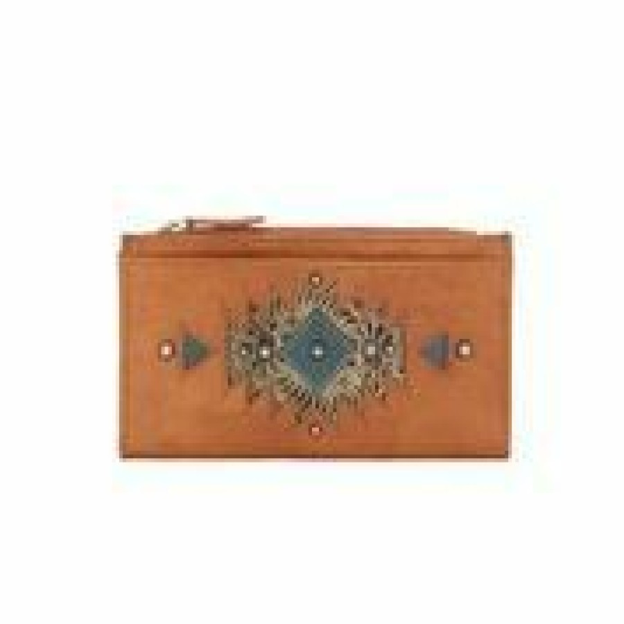 * American West Ladies' Hand-Tooled Leather Folded Wallet Top Selling Wallets