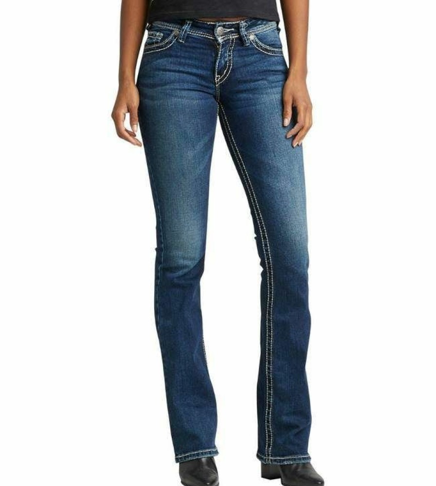 * Silver Jeans Women'S Curvy Fit Contoured Waistband Suki Bootcut Jeans Hot Selling Indigo Pants