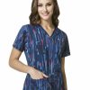 * Wonderwink Women'S V-Neck Print Top Best Price Scrubs