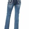 * Grace In La Women'S Crossing Lines Mid Rise Bootcut Jeans Crazy Deals Dark Blue Pants