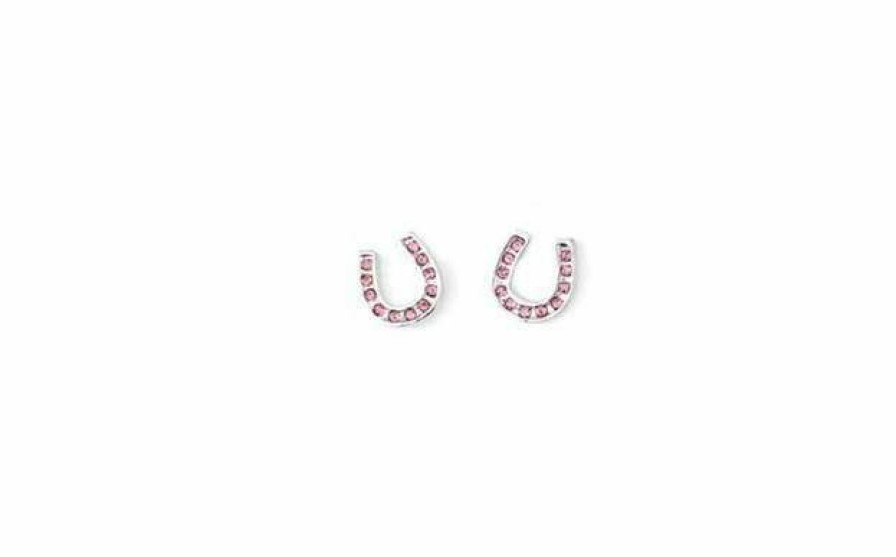 * Wyo-Horse Women'S Rhinestone Horseshoe Earrings Light Pink, Metal Popular Jewelry