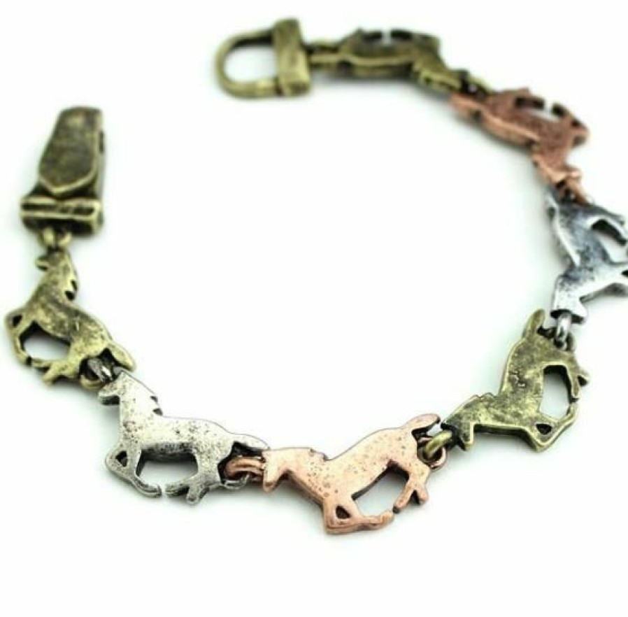 * Wyo-Horse Women'S Bracelet Running Horse 3 Tone Best Sellers Jewelry