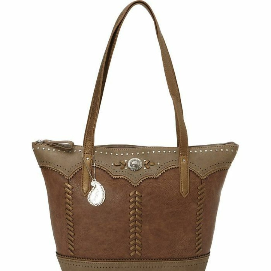 * American West Zip Top Tote Coffee/Beige Premium Bags & Purses