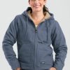 * Berne Women'S Sherpa-Lined Softstone Duck Hooded Jacket Cheap Steel Blue Coats & Jackets