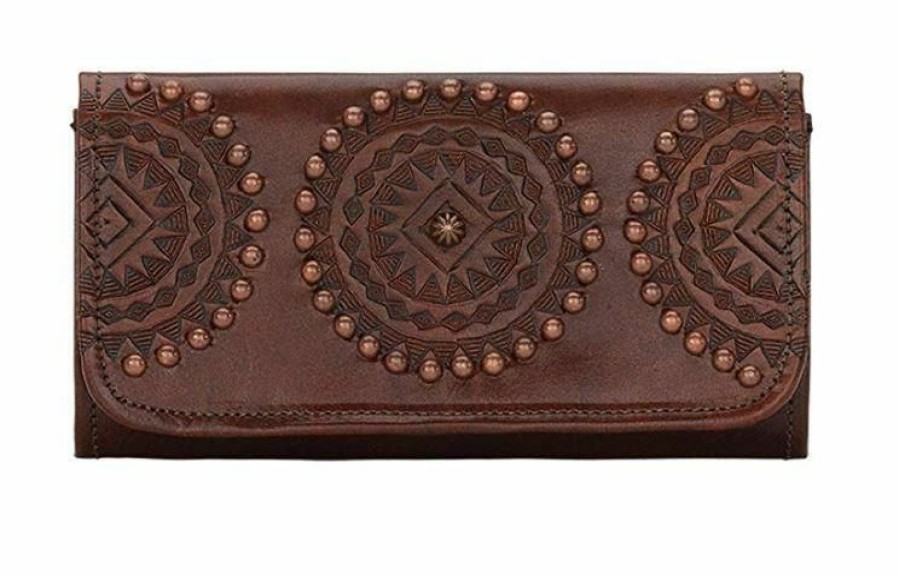 * American West Women'S Kachina Spirit Tri-Fold Wallet Brown Quality Guarantee Wallets