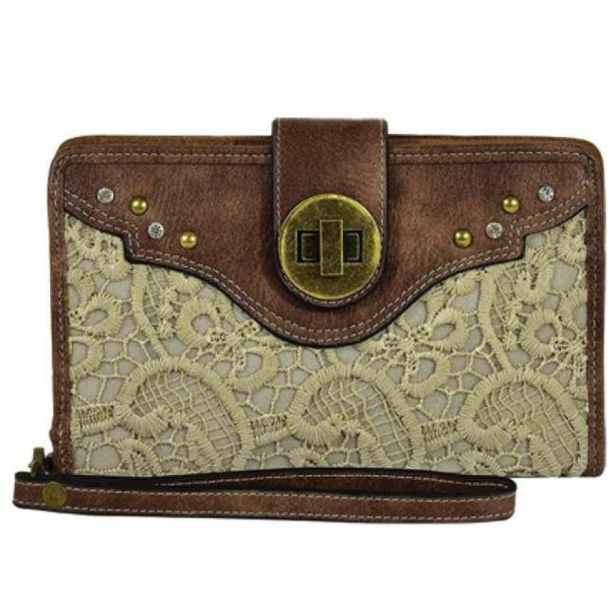 * Justin Women'S Lace Lock Wallet Brown/Cream Quality Guarantee Wallets