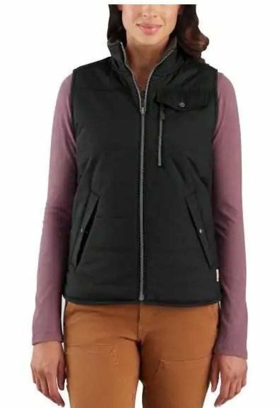 * Carhartt Women'S Utility Sherpa Vest Outlet Black Coats & Jackets