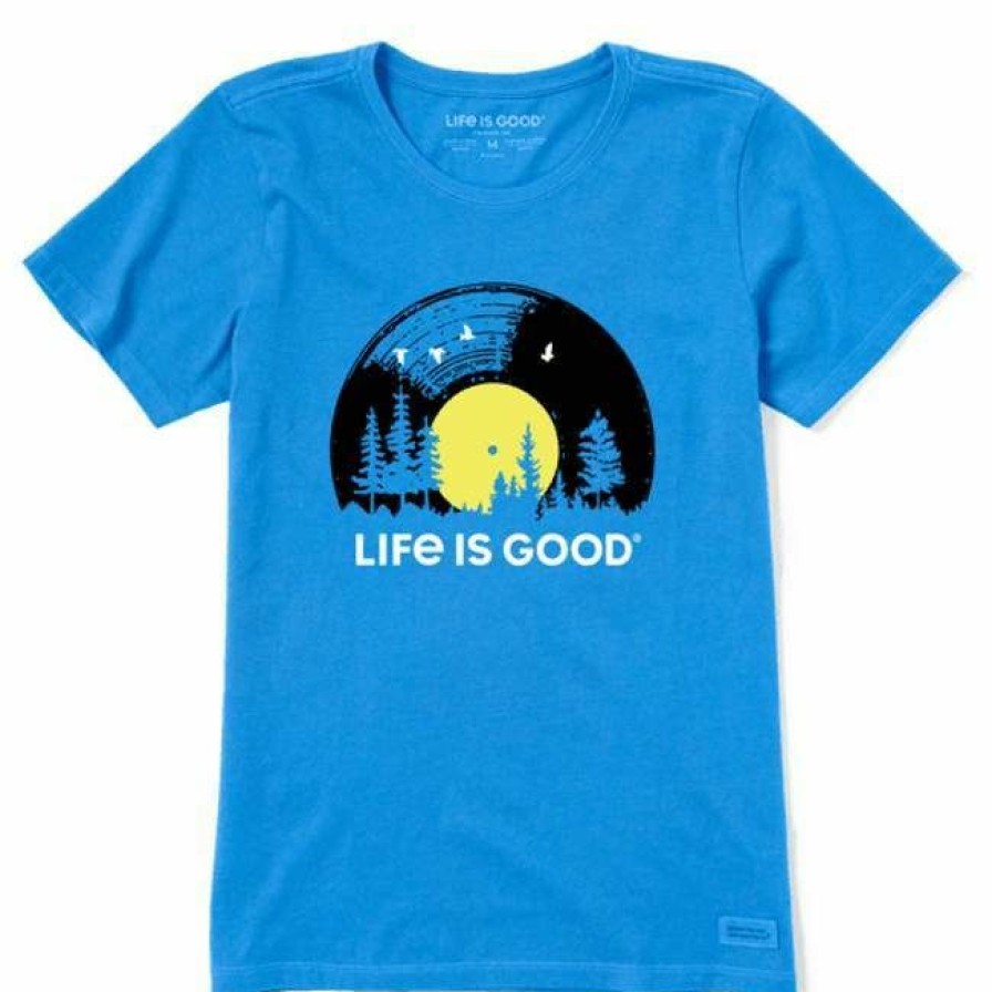 * Life Is Good Women'S Vinyl Sunset Crusher-Lite Short Sleeve Crew Quality Guarantee Shirts