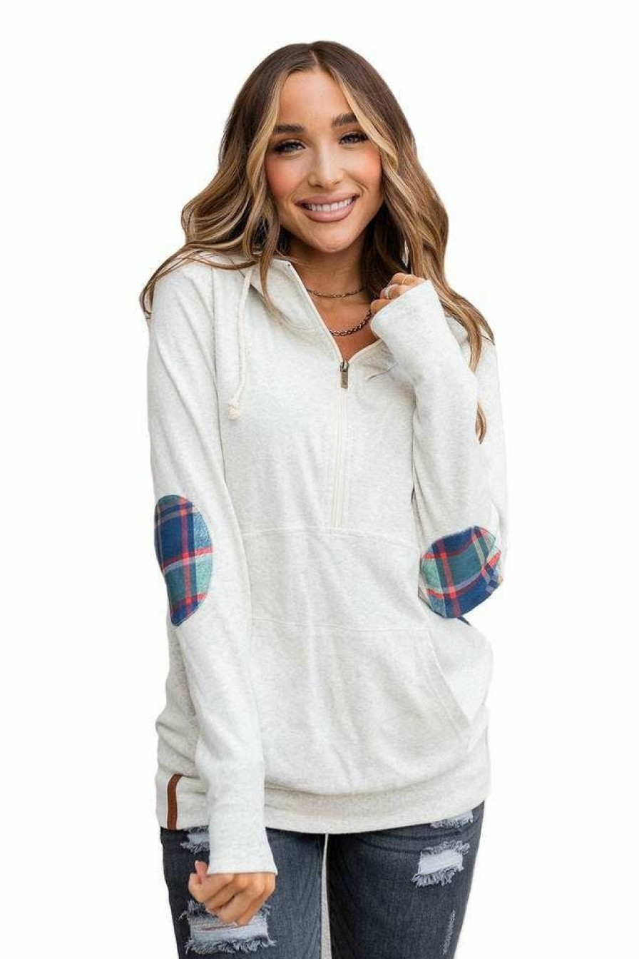 * Ampersand Avenue Women'S Plaid About You Halfzip Sweatshirt Online Sales Hoodies & Sweatshirts