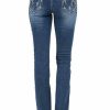 * Grace In La Women'S Floral Blossoms Mid Rise Bootcut Jean Top Selling Pants