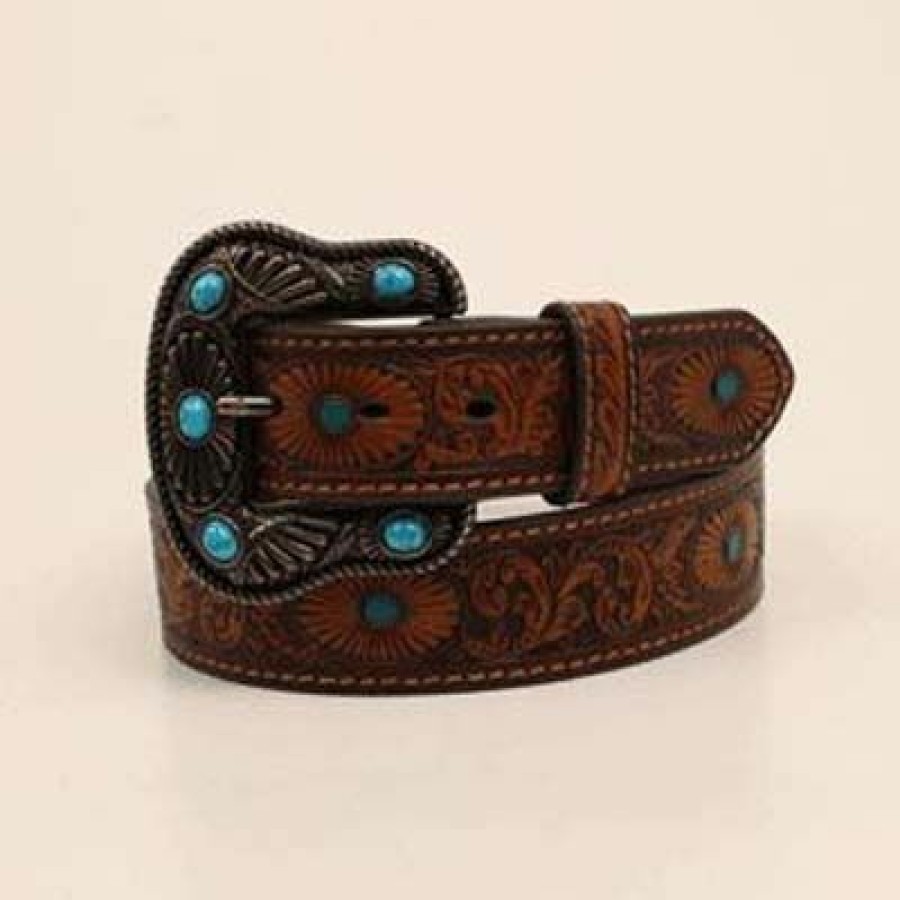 * Nocona Oval Belt Discount Brown Belts & Buckles