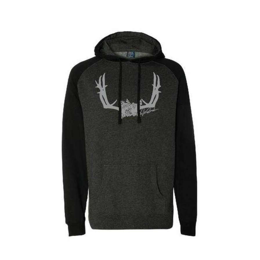 * Westrek Hunting Women'S Floral Antler Hoodie Best Sellers Charcoal Hoodies & Sweatshirts