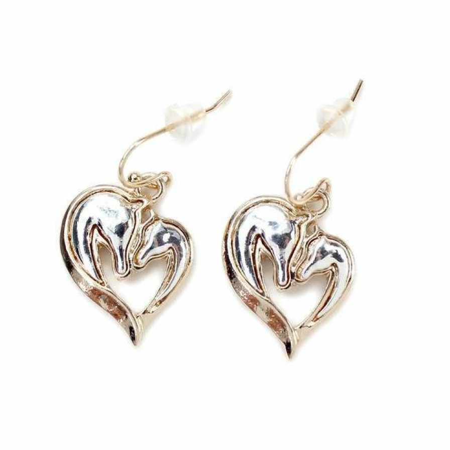 * Wyo-Horse Women'S Two Horse Heart Earrings Crazy Deals Jewelry