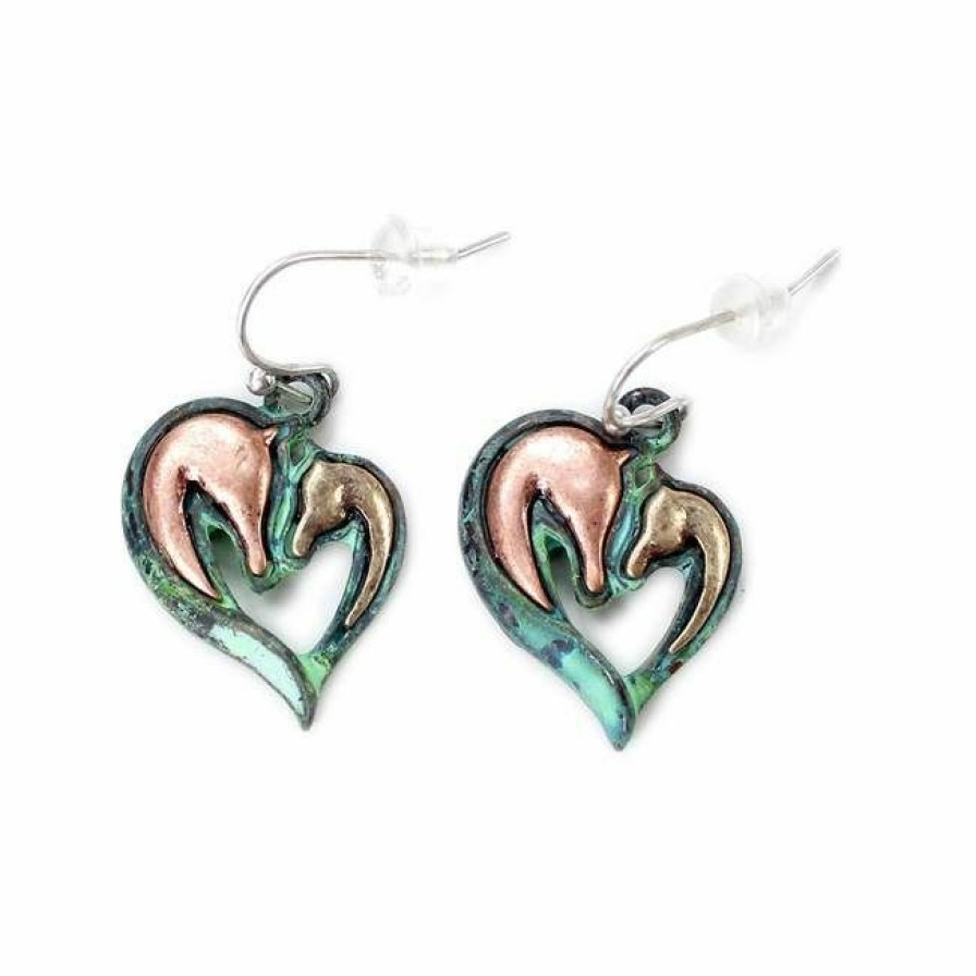 * Wyo-Horse Women'S Two Horse Heart Earrings Crazy Deals Jewelry