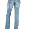 * Grace In La Women'S Border Faux Flap Mid Rise Bootcut Jeans Top Selling Pants