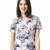 * Wonderwink Women'S Serenity Print Top, Flower Pop Top Selling Scrubs