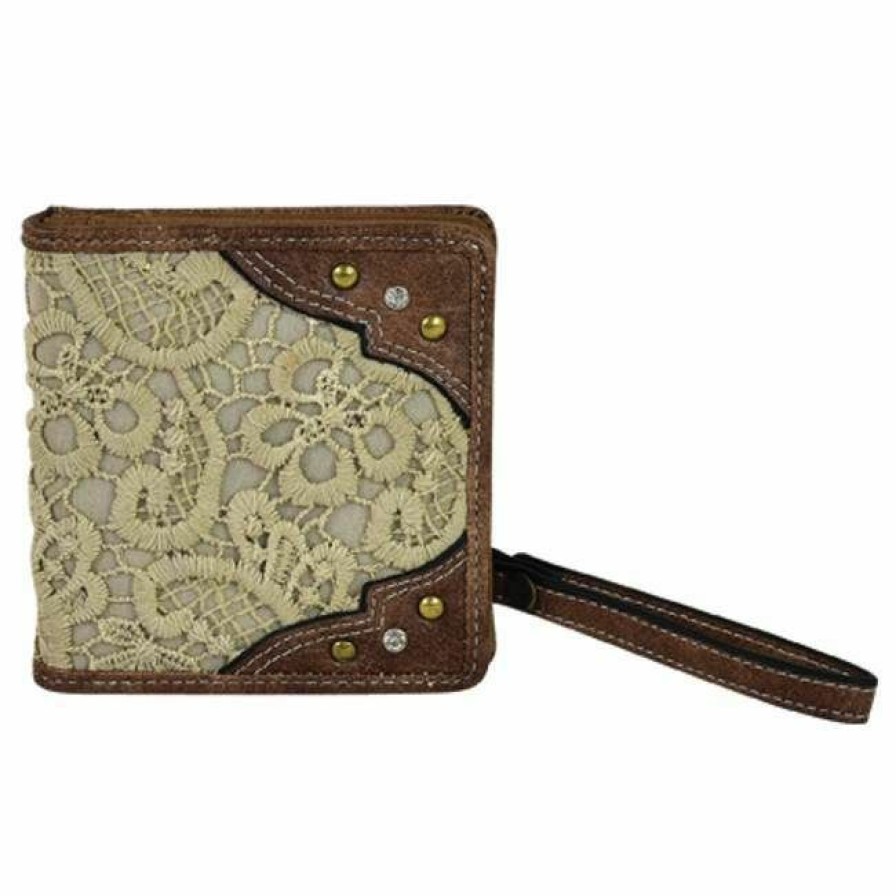 * Justin Women'S Lace Mini Wallet Brown/Cream Attractive Wallets