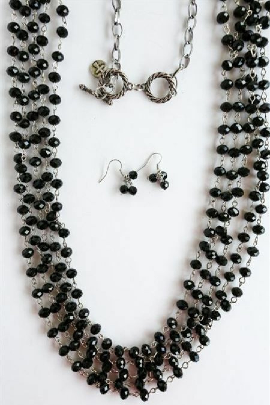 * West 20 Women'S Black Crystal Necklace Set Nickel|Lead Top Selling Jewelry